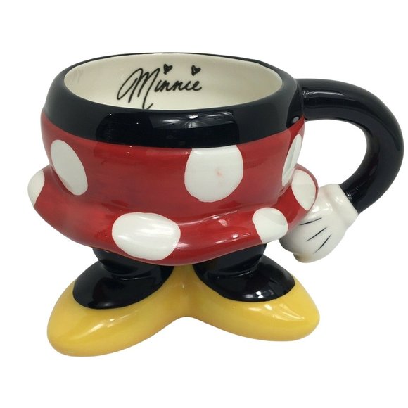 Disney Other - Disney Parks 3D Minnie Mouse Coffee Mug Cup Figural Polka Dot Skirt Legs Feet